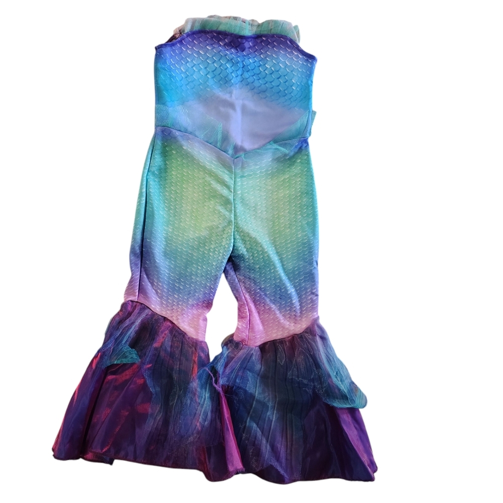 Disney Little Mermaid Costume Girls 3-4T Purple Blue Green Mermaid Tail Dress Up